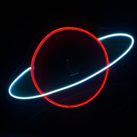Letrero Led Neon Planeta en Luz Azul y Roja
