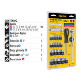 Juego de 25 Herramientas 1/4” y 3/8” para Mecánico