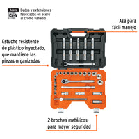 Juego de 36 Herramientas Cuadro 1/2" mm para Mecánico
