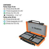 Juego de 42 Puntas 1/2" y 3/8" de 75 y 30 mm Estuche Metálico