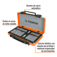 Juego de 42 Puntas 1/2" y 3/8" de 75 y 30 mm Estuche Metálico