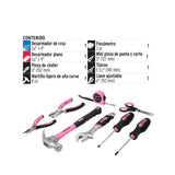 Juego de 8 Herramientas para Dama en Color Rosa