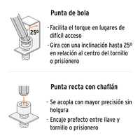 Juego de 8 Llaves Allen mm Extra Largas Mango T, Punta de Bola