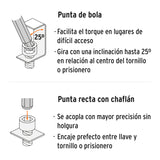 Juego de 8 Llaves Allen mm Extra Largas Mango T, Punta de Bola