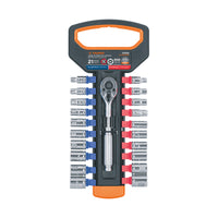 Juego de Dados mm y std con Matraca, Cuadro 1/4"