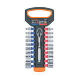 Juego de Dados mm y std con Matraca, Cuadro 1/4"