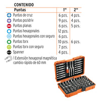 Juego de Puntas Mixtas, Largo 1" y 2", 80 Piezas