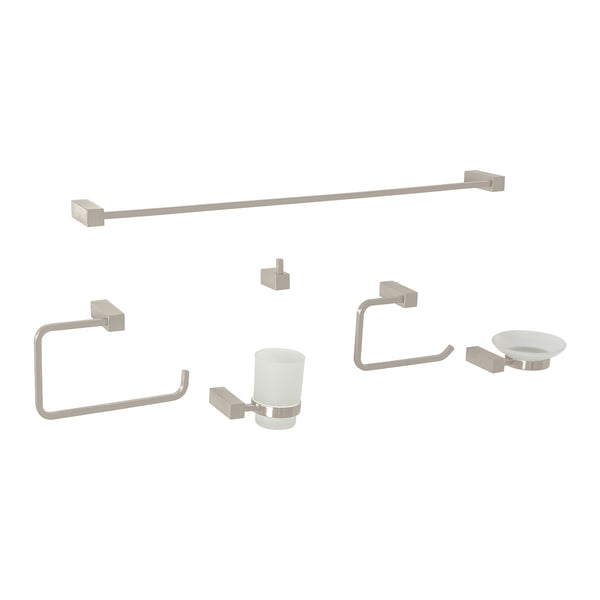 Juego para Baño con 6 Accesorios en Color Satín