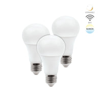 Kit de tres focos inteligentes en tres tipos de luz para uso interior