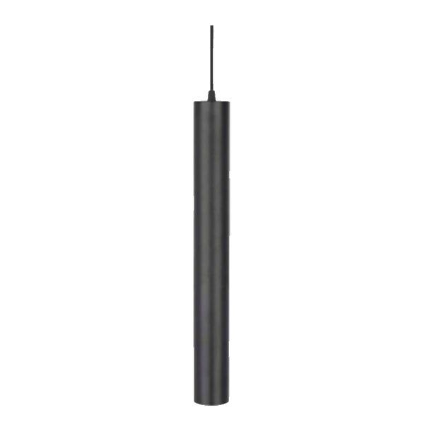 Lampara Colgante Decorativa de Cilindro  60cm en Color Negro con Interior Oro
