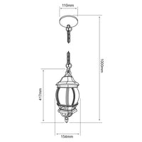 Lampara Colgante Tipo Farol Disponible en Color Blanco, Café y Negro (Modelo a Elegir)