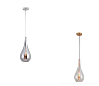 Lámpara Colgante de Cristal Disponible en Color Dorado y Cromo (Modelo a Elegir)