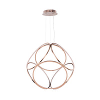 Lámpara Colgante de Lujo en Acabado Oro Rosa LED Integrado con 600 mm de Altura