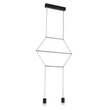 Lampara Colgante de Lujo en Color Negro con LED Integrado