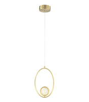 Lampara Colgante en Acabado Dorado con Cristal Luz LED Integrada
