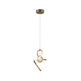 Lampara Colgante en Acabado Dorado con LED Integrado