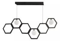 Lampara Colgante en Acabado Negro con Cristal Opalino Uso Interior