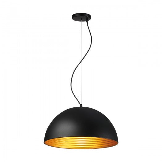 Lámpara Colgante en Acabado Negro con Interior Oro
