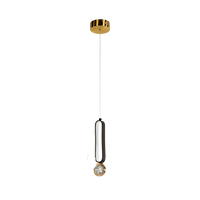 Lampara Colgante en Acabado Negro con Oro LED Integrado