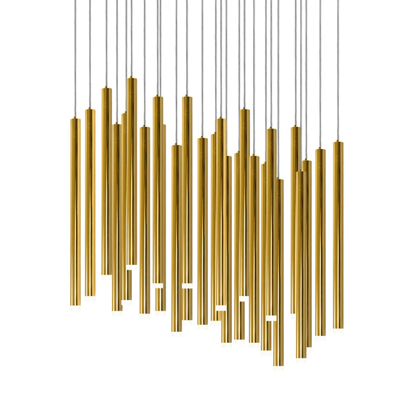 Lámpara de Lujo para 27 Luces en Acabado Oro