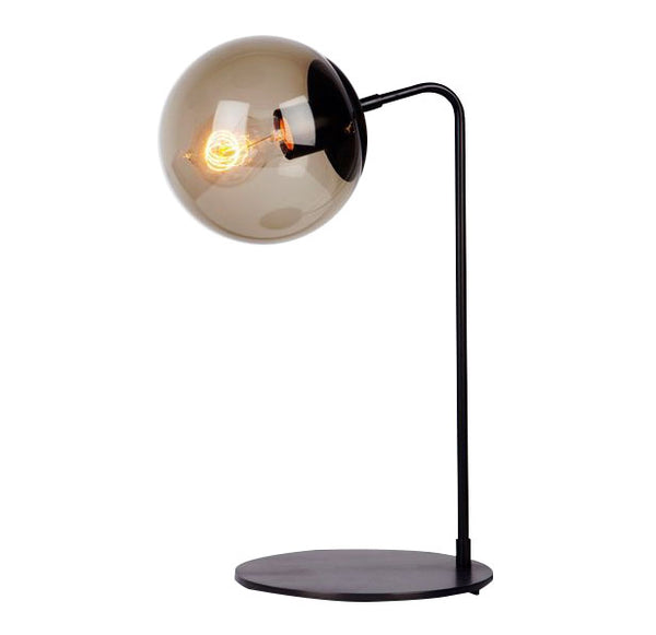 Lámpara de Lujo para Mesa en Acabado Negro con Cristal Ámbar