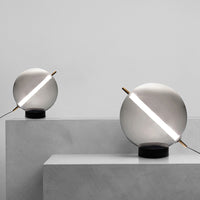 Lámpara de Lujo para Mesa en Cristal Acabado Humo con LED Integrado