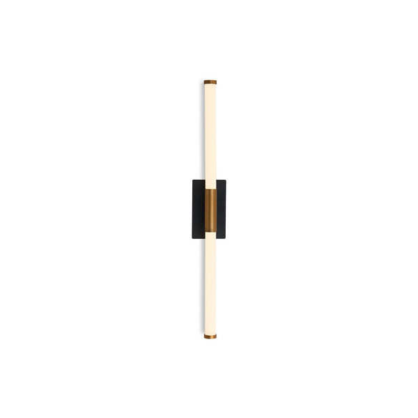 Lámpara de Lujo para Pared en Acabado Oro Cepillado con Base Negra