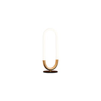 Lampara de Mesa de Lujo en Acabado Negro con Oro y Led Integrado