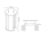 Lámpara de Piso Empotrable en Acabado Negro para Uso Interior/Exterior Luz Calida
