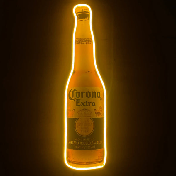 Letrero Led Neón en Forma de Cerveza en Luz Ámbar