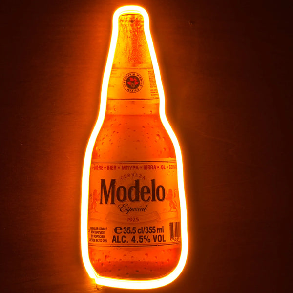 Letrero Led Neón en Forma de Cerveza en Luz Ámbar
