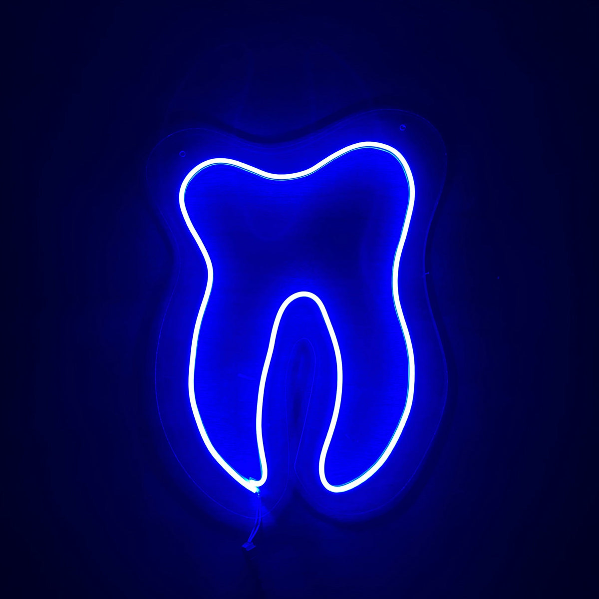 Letrero Led Neon en Forma de Diente en Color Azul – La Bombilla Iluminacion