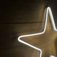 Letrero Led Neón en Forma de Estrella en Luz Cálida