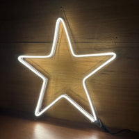 Letrero Led Neón en Forma de Estrella en Luz Cálida