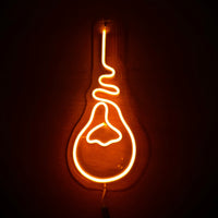Letrero Led Neon en Forma de Foco en Color Amarillo