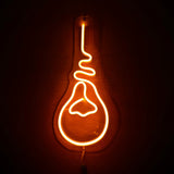 Letrero Led Neon en Forma de Foco en Color Amarillo