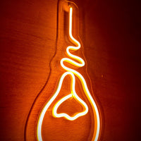 Letrero Led Neon en Forma de Foco en Color Amarillo