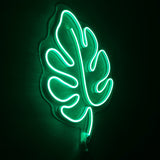 Letrero Led Neón en Forma de Hoja en Color Verde