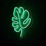 Letrero Led Neón en Forma de Hoja en Color Verde