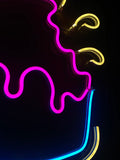 Letrero Led Neón en Forma de Paleta en Luz Cálida, Azul, Amarillo y Rosa