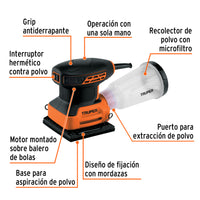 Lijadora Orbital 1/4 Hoja 240W Profesional