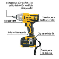 Llave de Impacto Inalámbrica 1/2", 20V