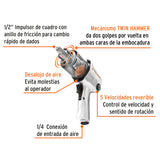 Llave de Impacto Neumática 1/2" Industrial