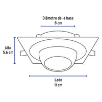 Luminario Cuadrado Satin Spot Esférico