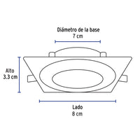 Luminario Cuadrado Satin Spot Fijo