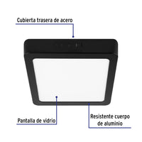 Luminario LED Tipo Plafon 12W Cuadrado en Luz de Día