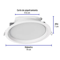 Luminario LED de 12W para Empotrar en Luz de Día