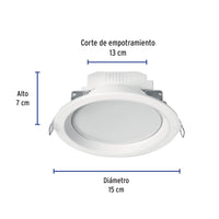 Luminario LED de 6W para Empotrado en Luz Cálida