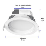 Luminario LED para Empotrar Redondo de 5W en Luz de Día