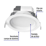 Luminario LED para Empotrar Redondo de 5W en Luz de Día